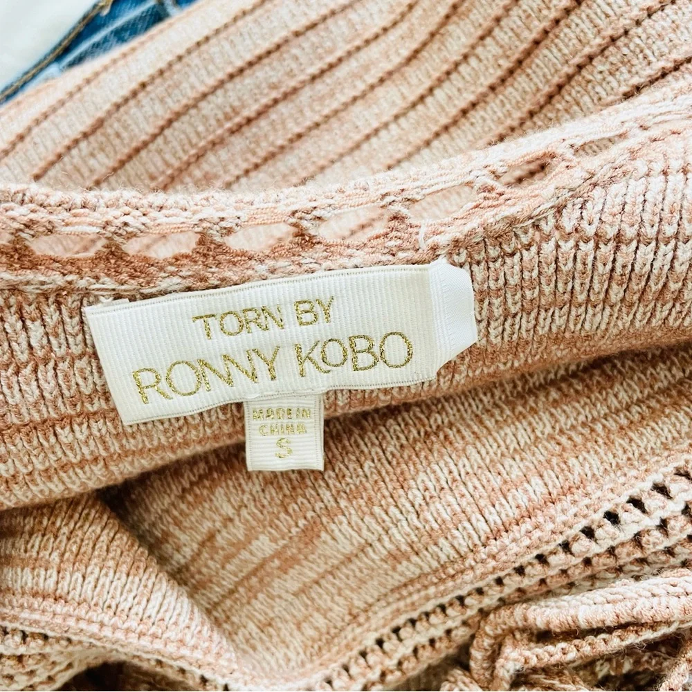 Torn by Ronny Kobo SMALL Madi knit sleeveless maxi dress in Brown Sand - Picture 9 of 10